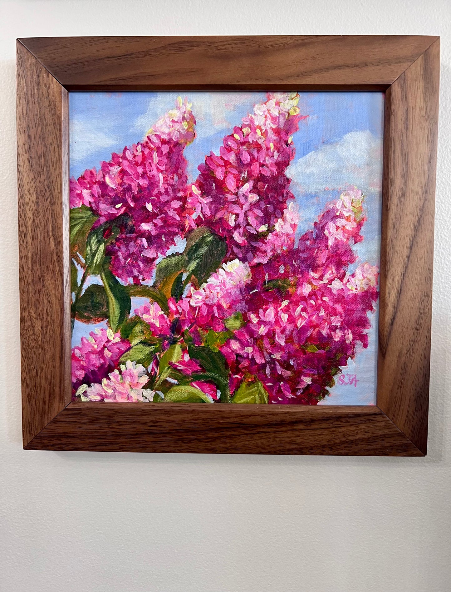 Autumn Pink Hydrangeas - Original Painting by Susan Anderson
