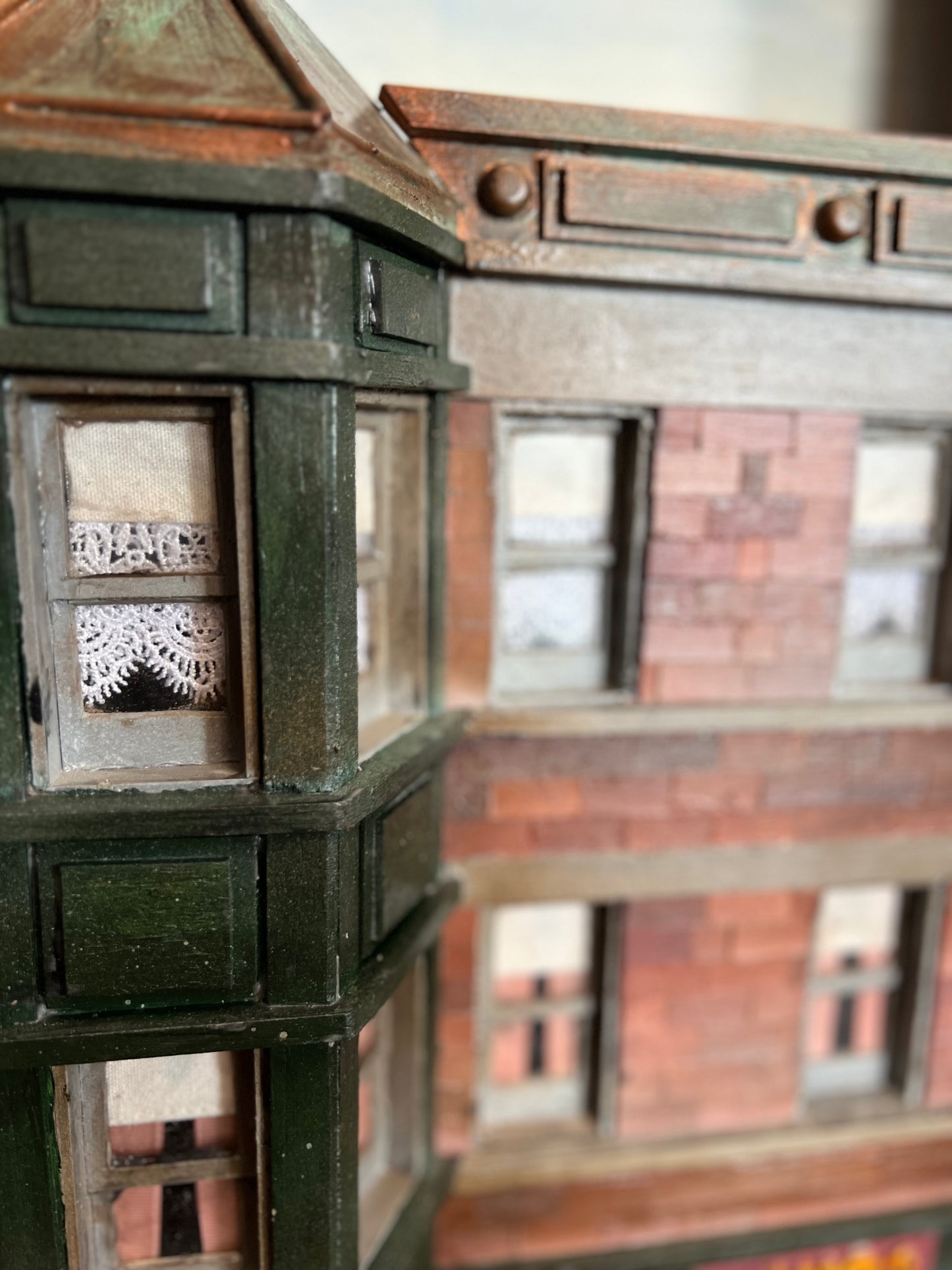 Daily Grind Chicago Coffee Shop - Shadow Box by Artist Dick Dahlstrom