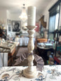 Tall Scalloped Wood Candleholder