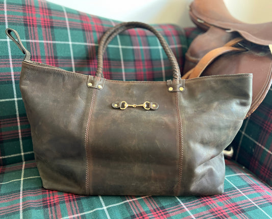 Chocolate Brown Distressed Leather Purse