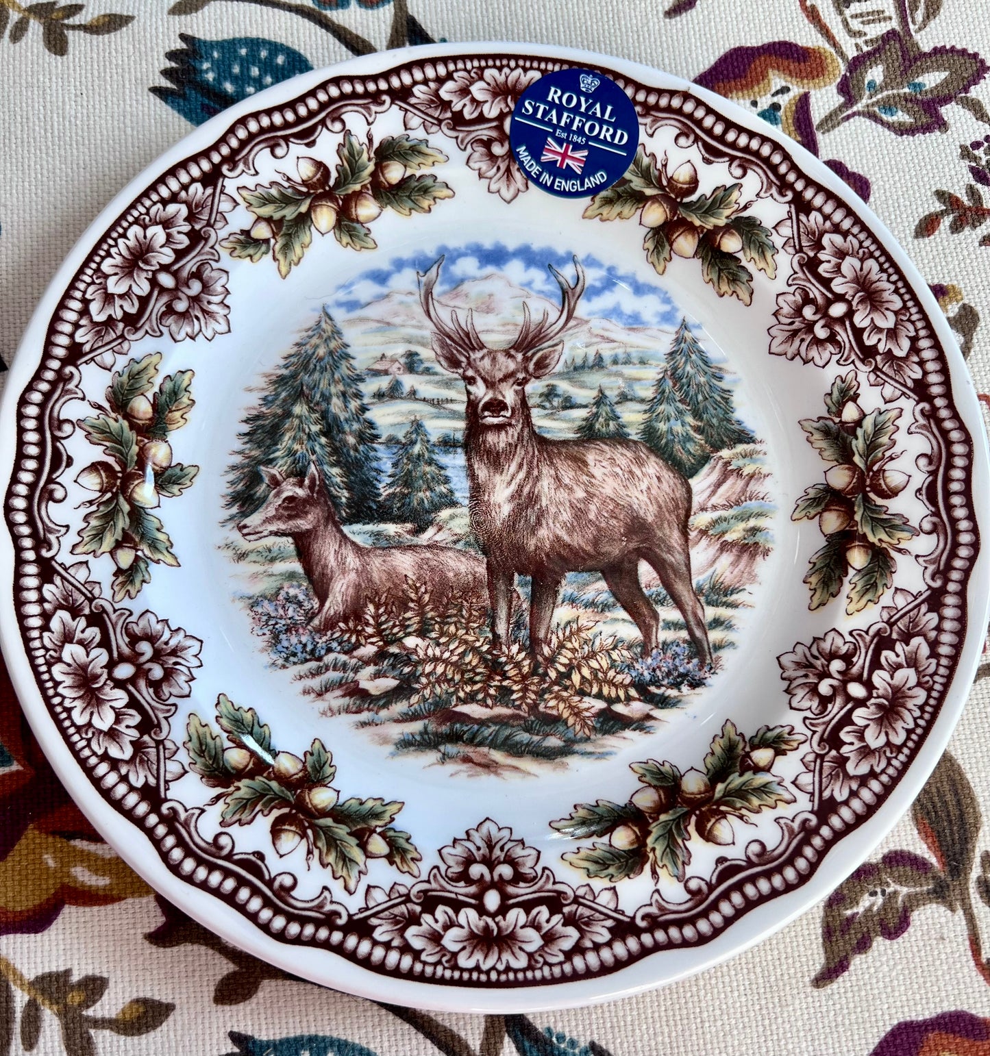 Royal Stafford Stag Deer Salad Plate - Made in England