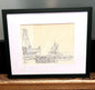 "Western Point, Seabrook, Texas" - Reframed Original Signed Ink Drawing by Artist Jack Kroehnke circa August 1971