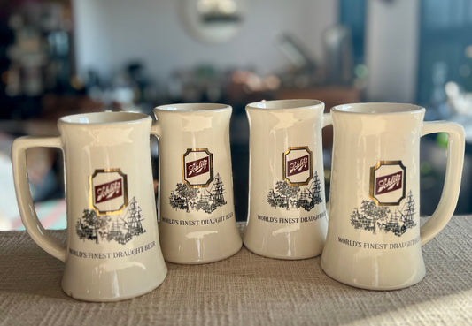 Vintage Schlitz Beer Steins Set of 4 “World's Finest Draught Beer”