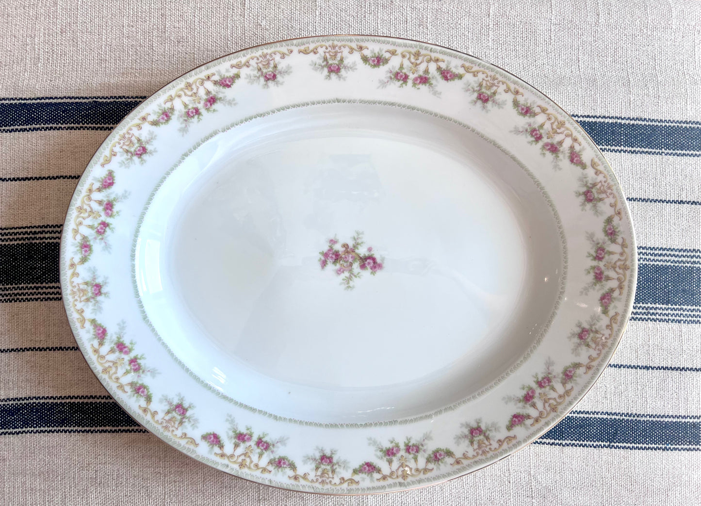 Antique Tressemann & Vogt Limoges France Large Oval Platter, Circa 1892–1907