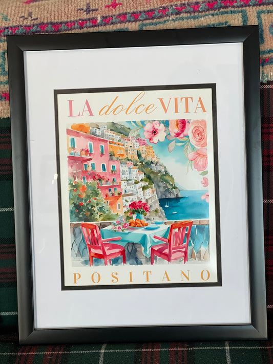 'La Dolce Vita Positano' Framed Print - London Artist Thea