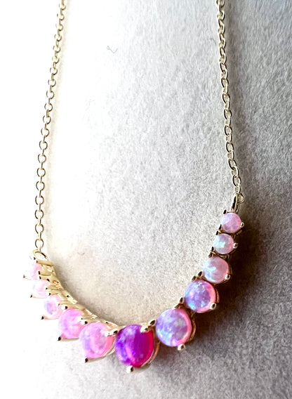 Pink Lab Opal Ombre & 18kt Gold Vermeil Necklace