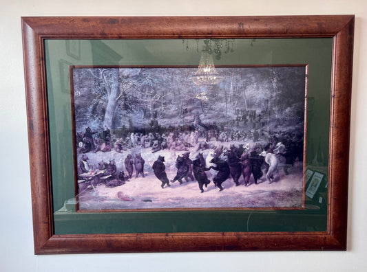 Vintage Framed "The Bear Dance" Print by William Holbrook Beard - IN STORE OR LOCAL PICK UP ONLY