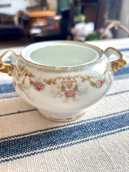 Antique Tressemann & Vogt Limoges France Sugar Bowl, Circa 1892–1907