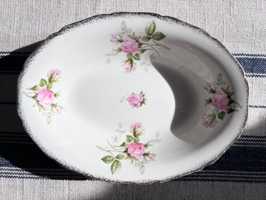Medium Serving Bowl - Canonsburg Pink Rose China with 22KT Gold Trim Heirloom Set Circa 1950-1960s