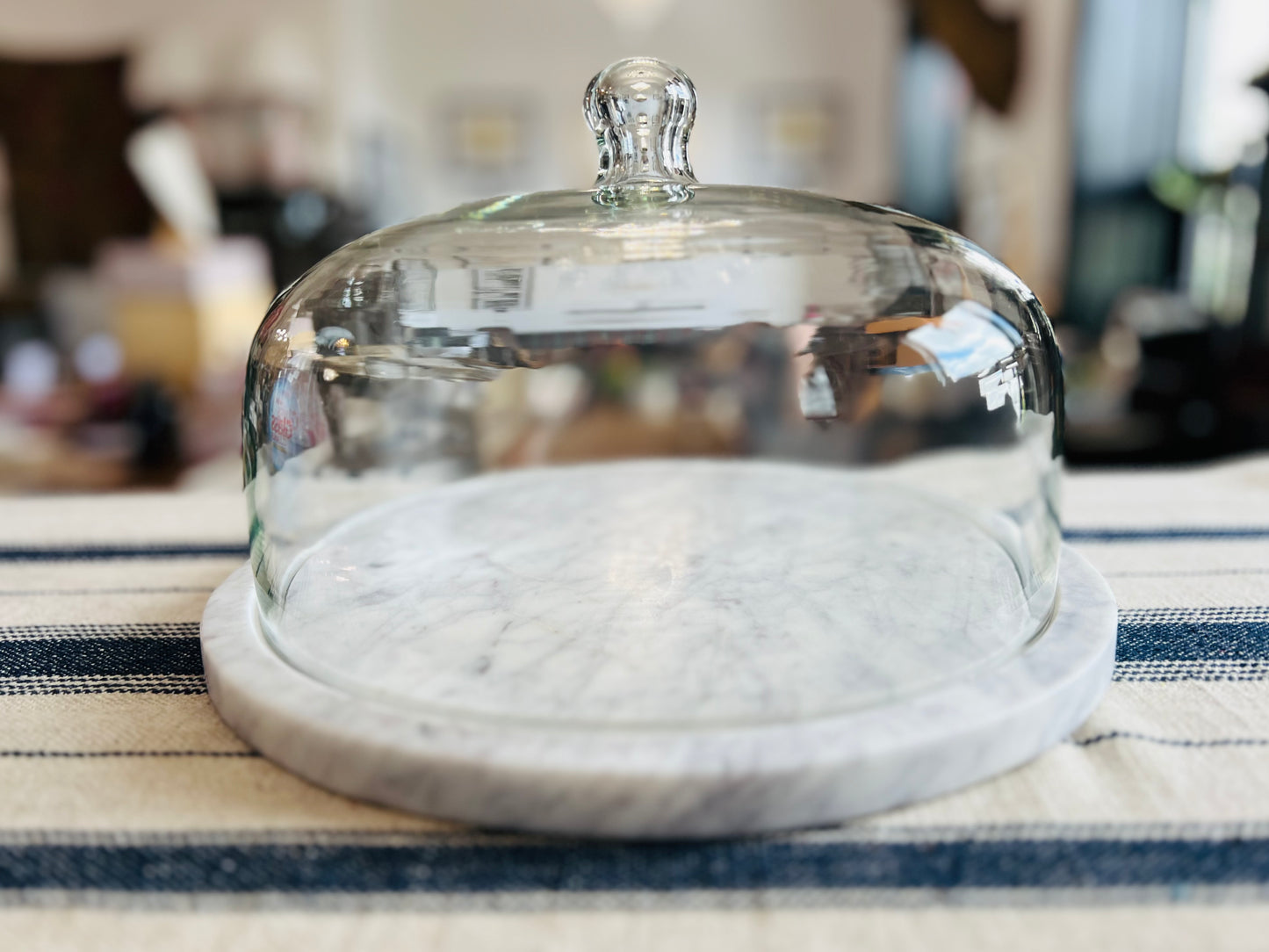 Marble & Glass Cloche Serving Platter