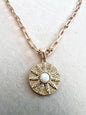 Lab Opal Sunburst 18kt Gold Fill Paperclip Necklace