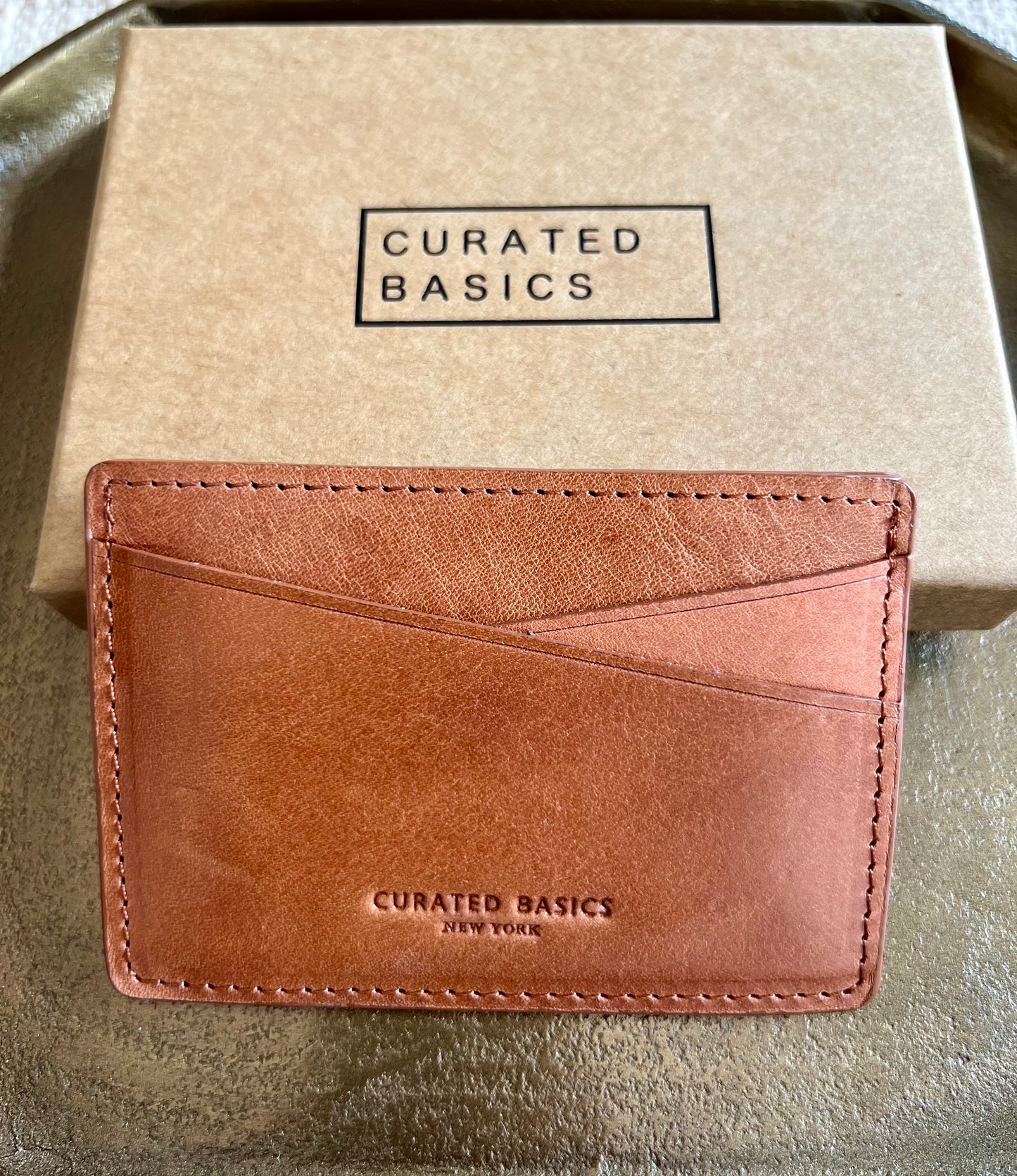 Cognac Brown Leather Cardholder