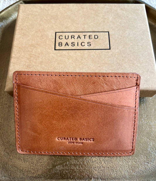 Cognac Brown Leather Cardholder