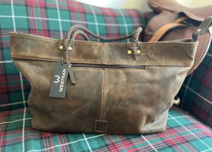 Chocolate Brown Distressed Leather Purse