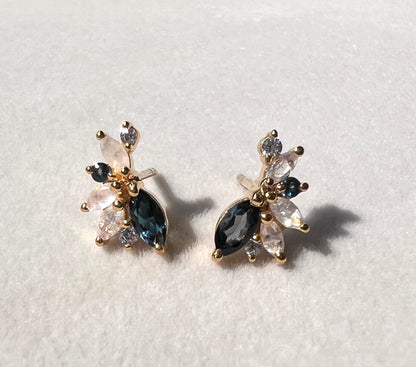 London Blue Topaz & Rainbow Moonstone Earrings