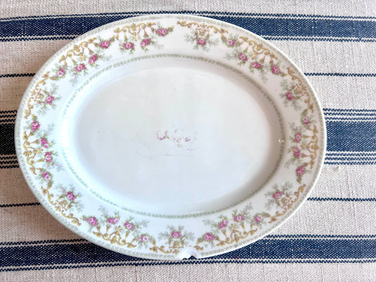 Antique Tressemann & Vogt Limoges France Small Oval Platter, Circa 1892–1907