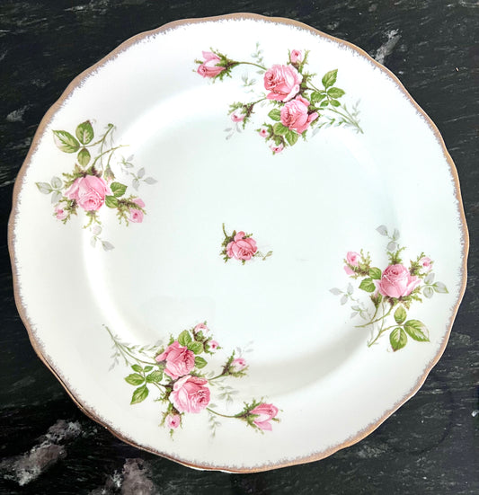 Dinner Plate - Canonsburg Pink Rose China with 22KT Gold Trim Heirloom Set Circa 1950-1960s