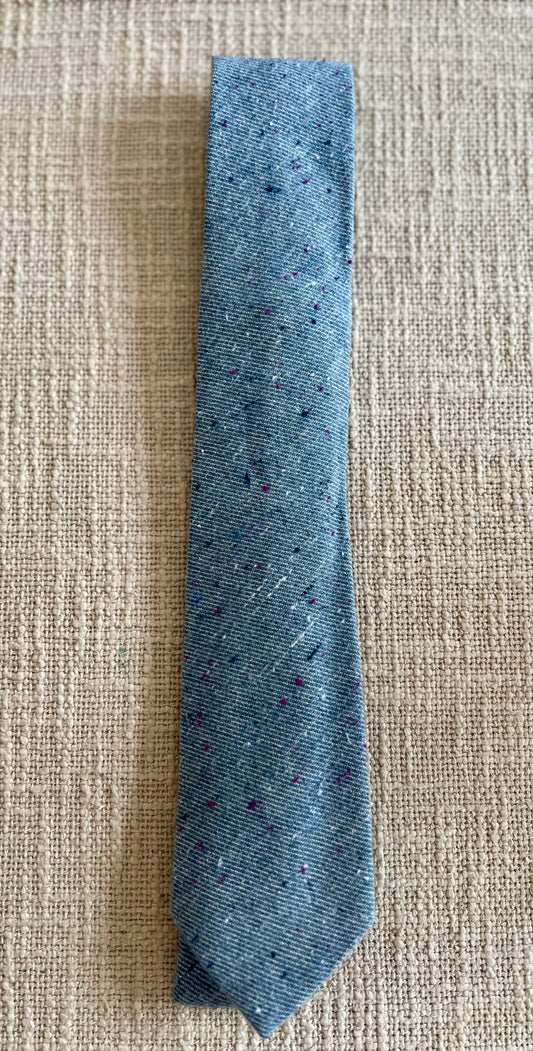 Speckled Light Blue 50% Wool/ 50% Viscose Handmade Necktie