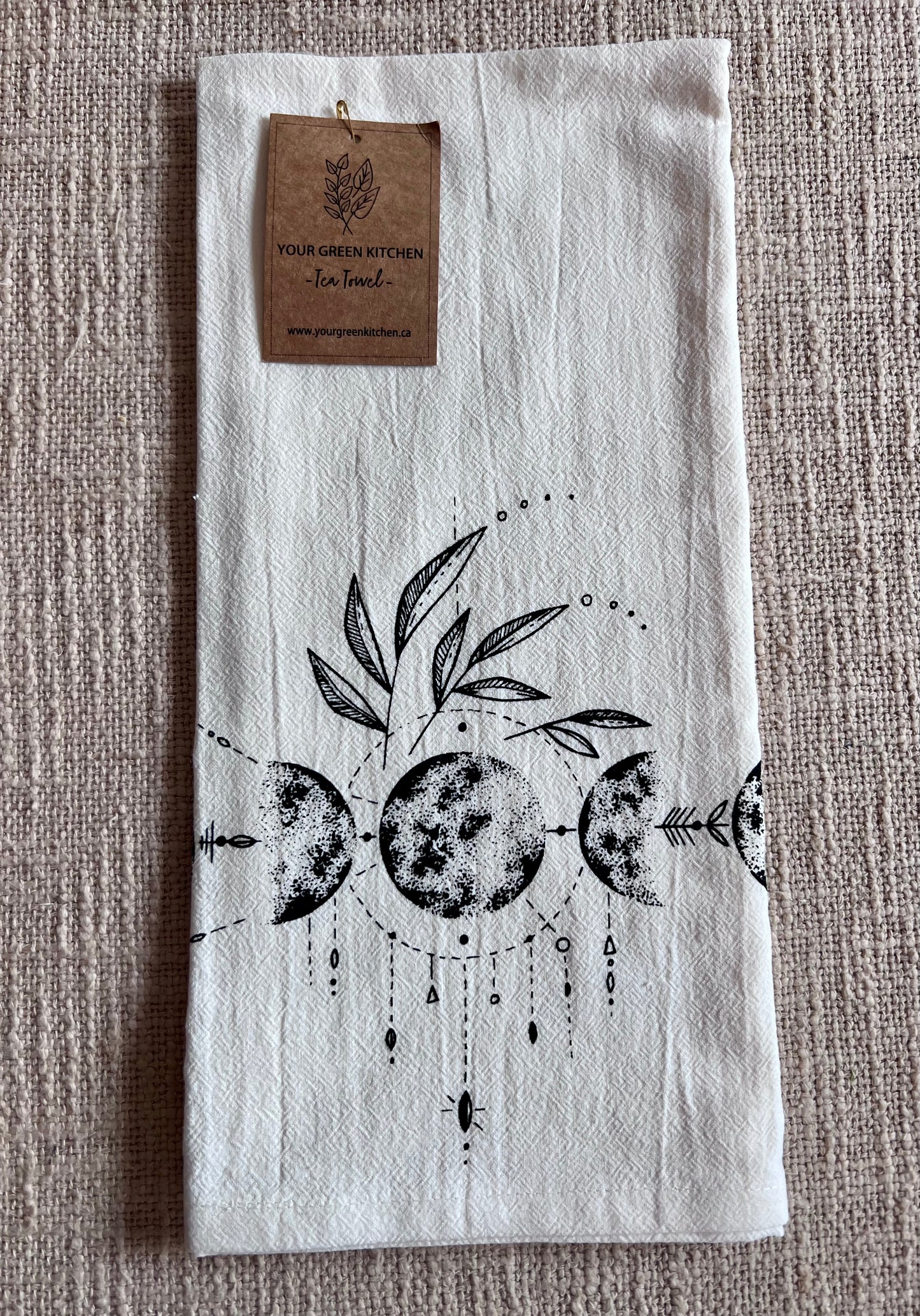 Moon Phases 100% GOTS Organic Cotton Tea Towel