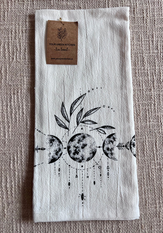 Moon Phases 100% GOTS Organic Cotton Tea Towel