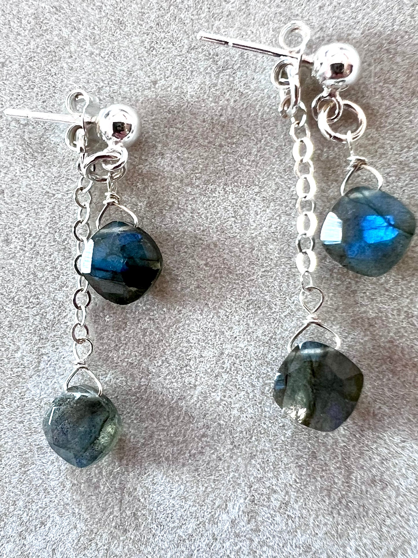 Labradorite & Sterling Silver Dangle Earrings