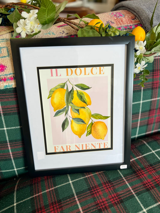 'Il Dolce Far Niente' Framed Lemons Print - London Artist Thea