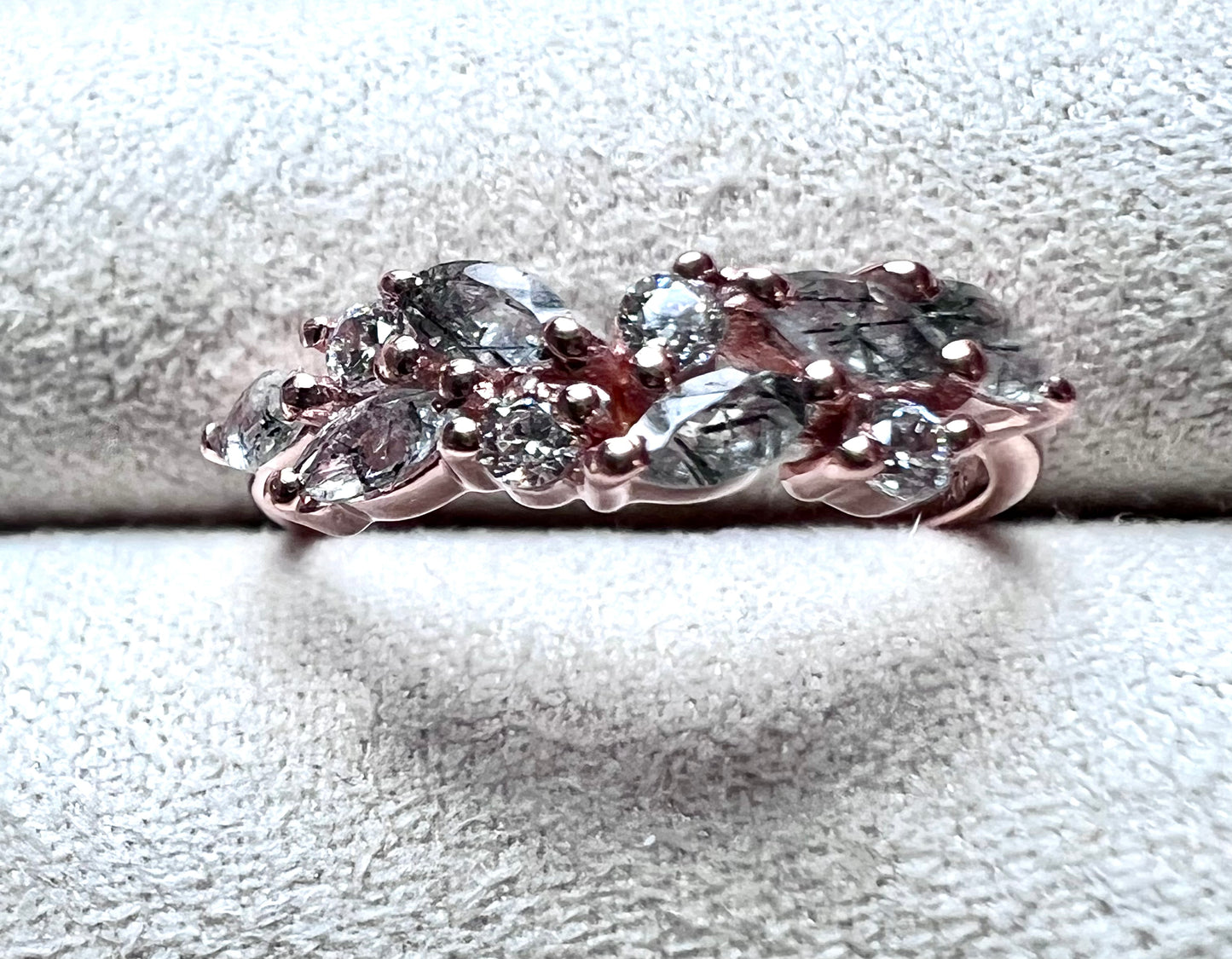 Rutilated Quartz & 14kt Rose Gold Vermeil Ring - Size 7