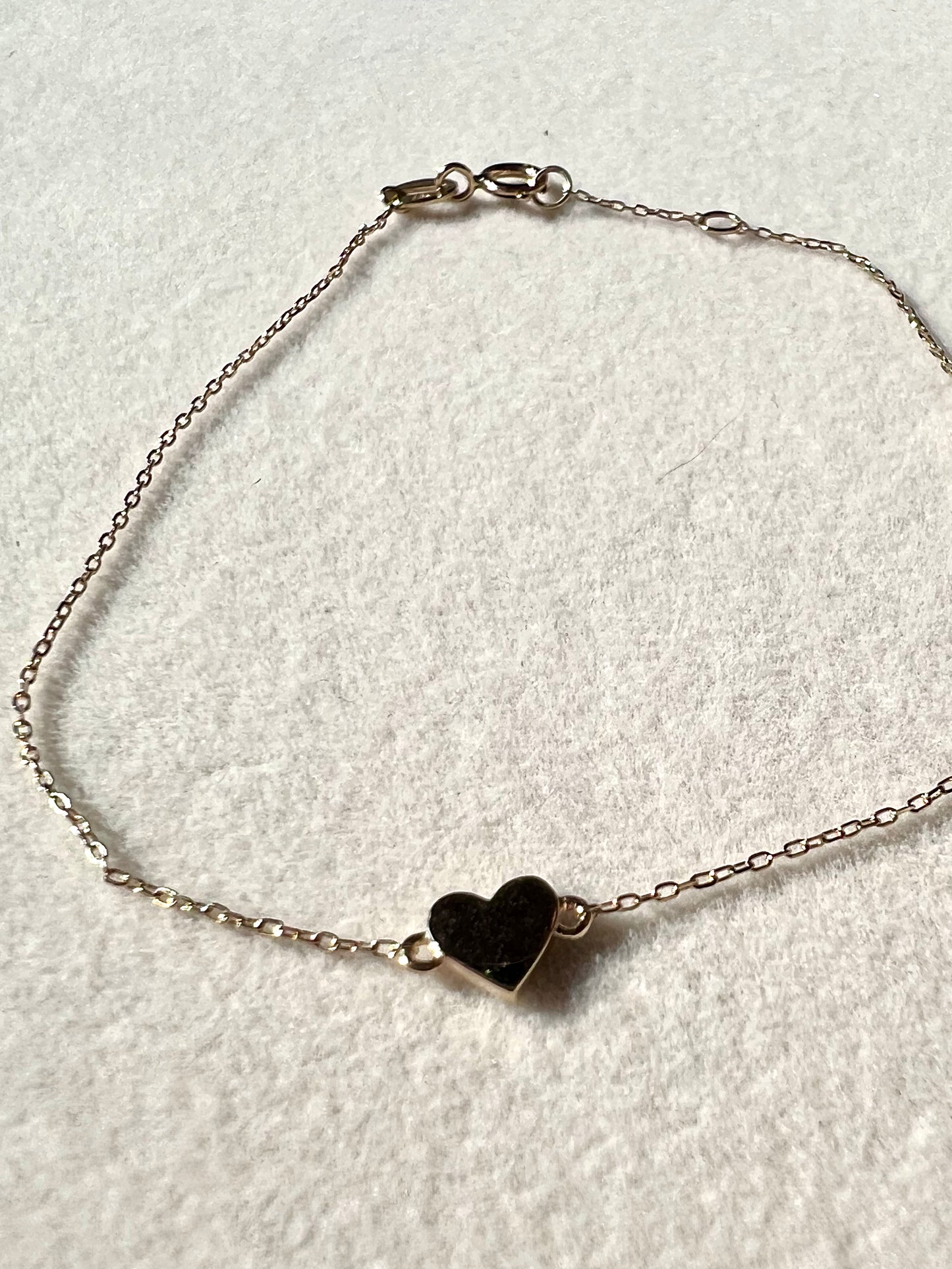 Solid Gold Lovers Heart Bracelet