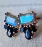 Labradorite & Black Spinel 14kt Rose Gold Vermeil Studs