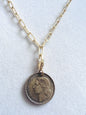 1953 French Marianne Coin 14kt Gold Vermeil Paper Clip Necklace