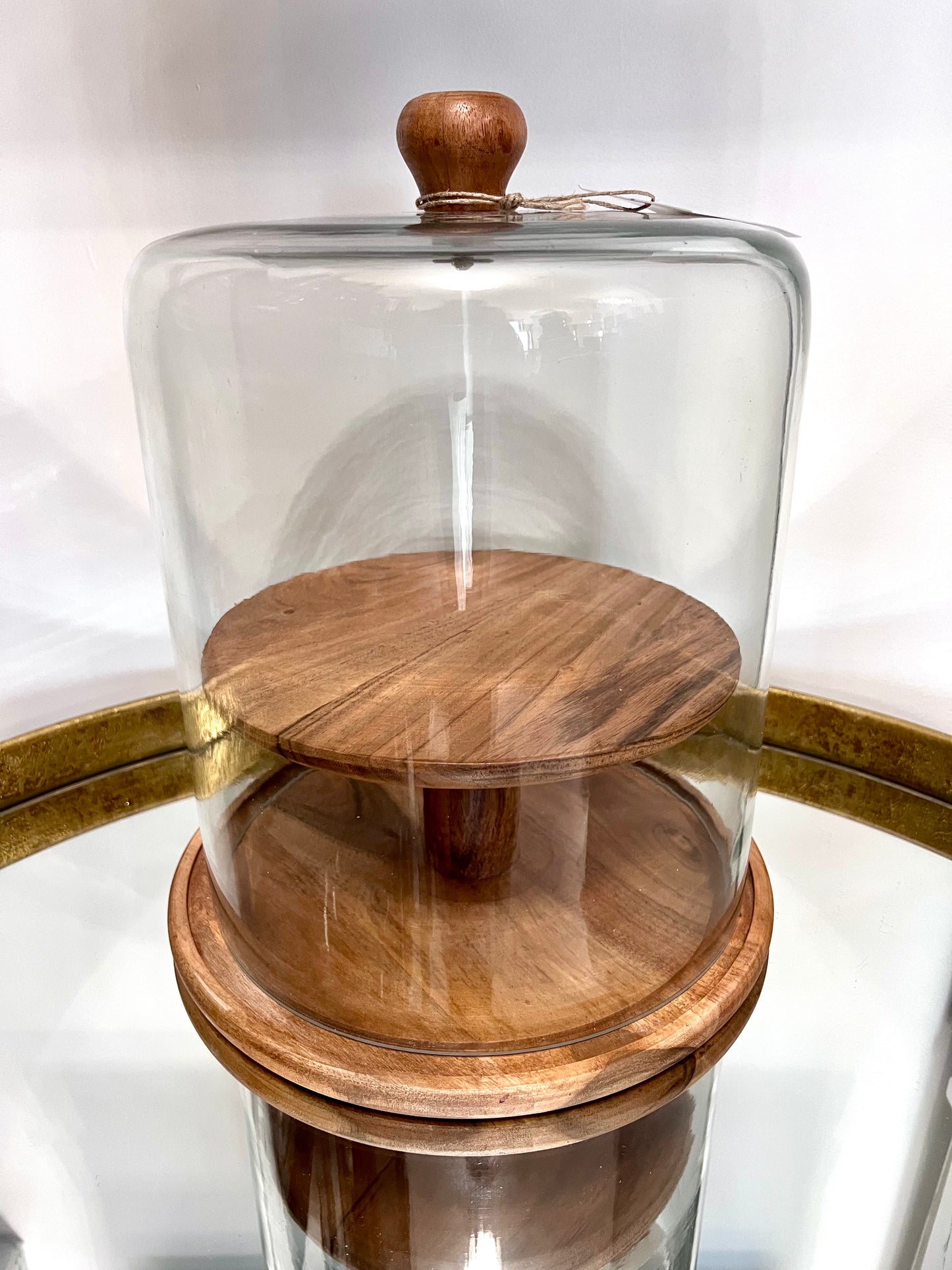 Cake & Cheese Stand Wood & Glass