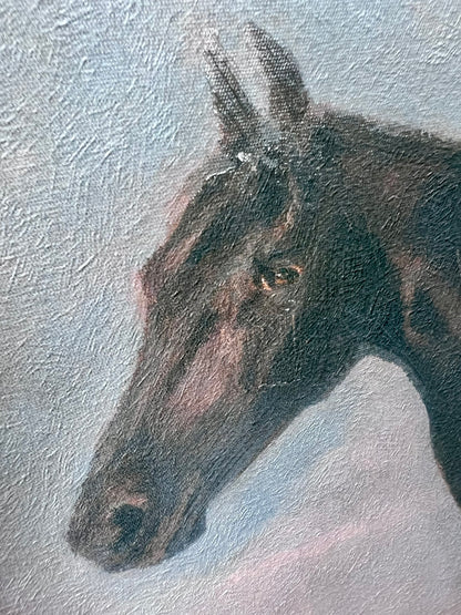 "Golding Constable's Black Riding Horse" - John Constable Framed Oil Reproduction