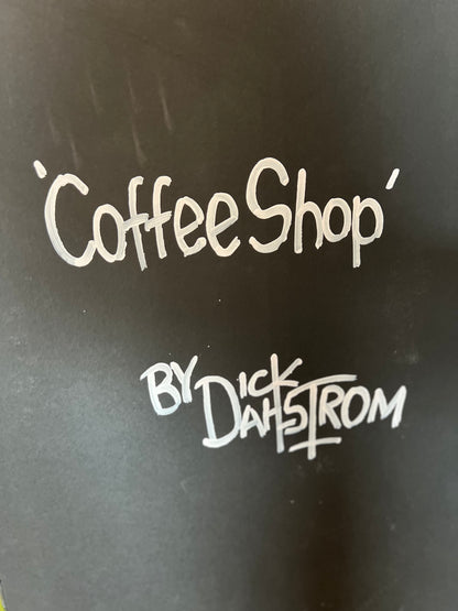 Daily Grind Chicago Coffee Shop - Shadow Box by Artist Dick Dahlstrom