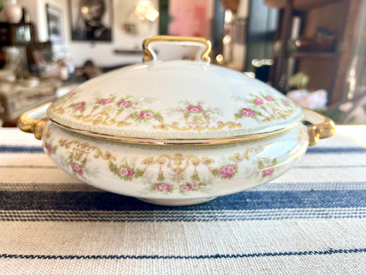 Antique Tressemann & Vogt Limoges France Handled Serving Tureen, Circa 1892–1907