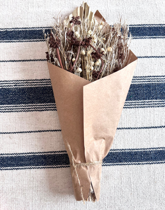 Dried Brown & Beige Floral Bunch