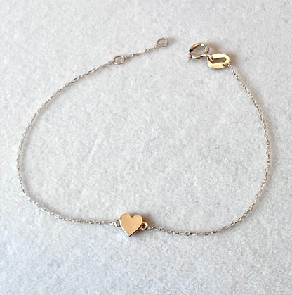 Solid 10kt Gold Heart Bracelet