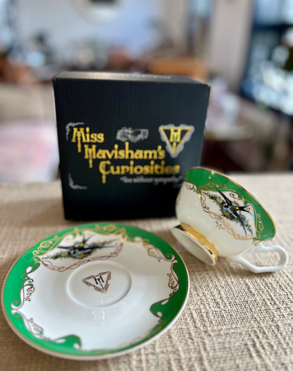 "I Could Poison You" Green Teacup & Saucer