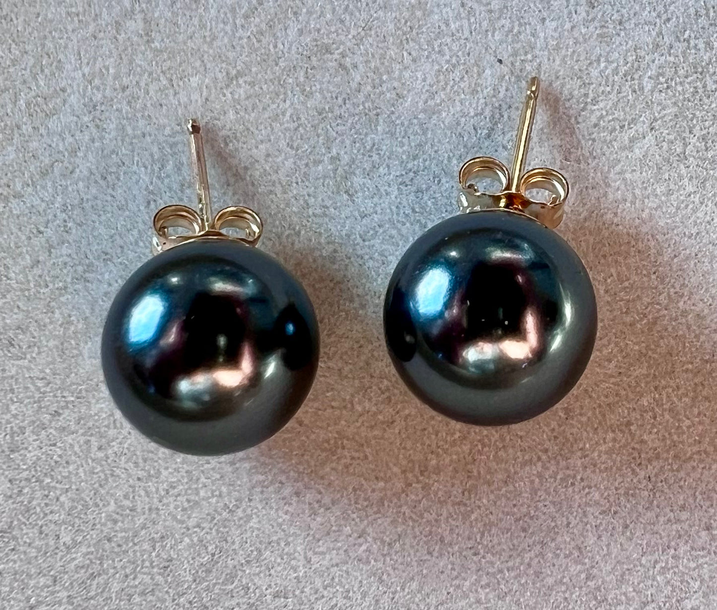 Swarovski Black Pearl Earrings in 14K Gold