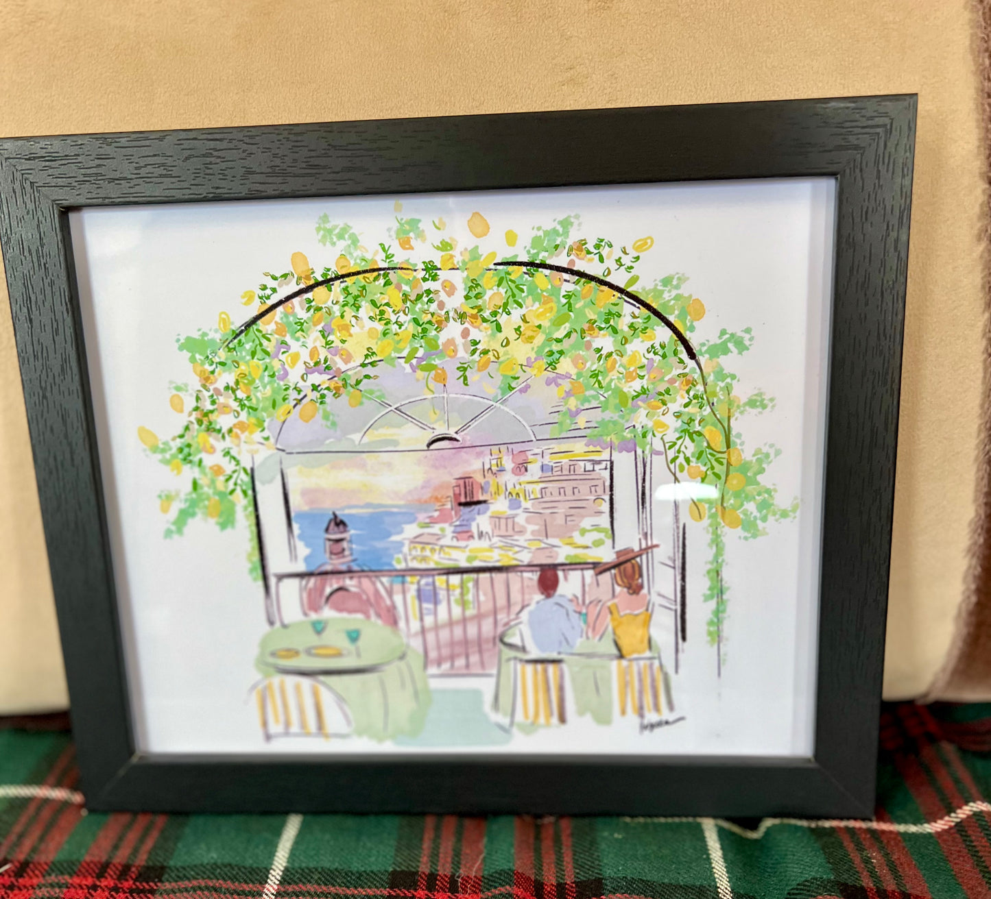 Sorrento Dinner Framed Art Print by Rebecca Meixner