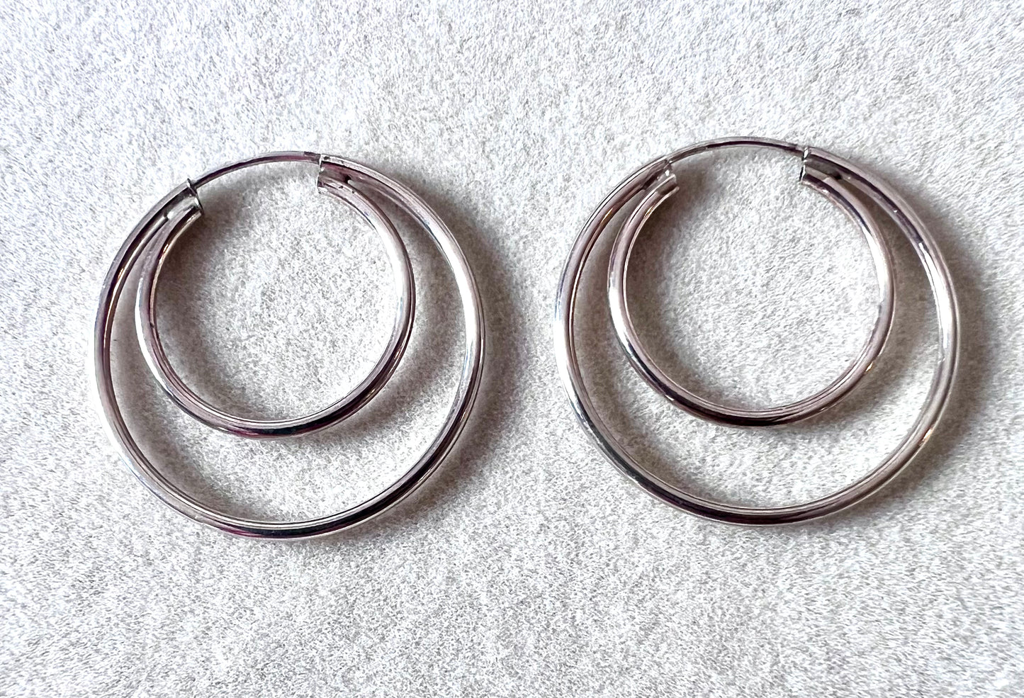 Endless Sterling Silver Double Hoops