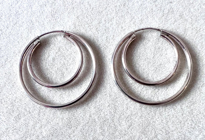 Endless Sterling Silver Double Hoops