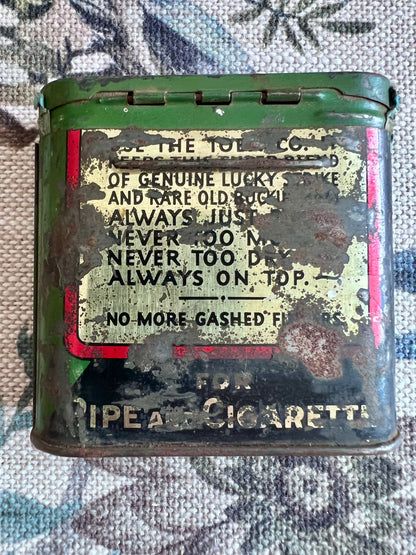 Antique 1920s Tobacco Tin - Half and Half Buckingham Bright Cut Plug  Smoking Tobacco