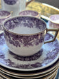 Teacup & Saucer - Vintage Lavender & Gold Bavarian Tea Set Circa 1930s-1950s