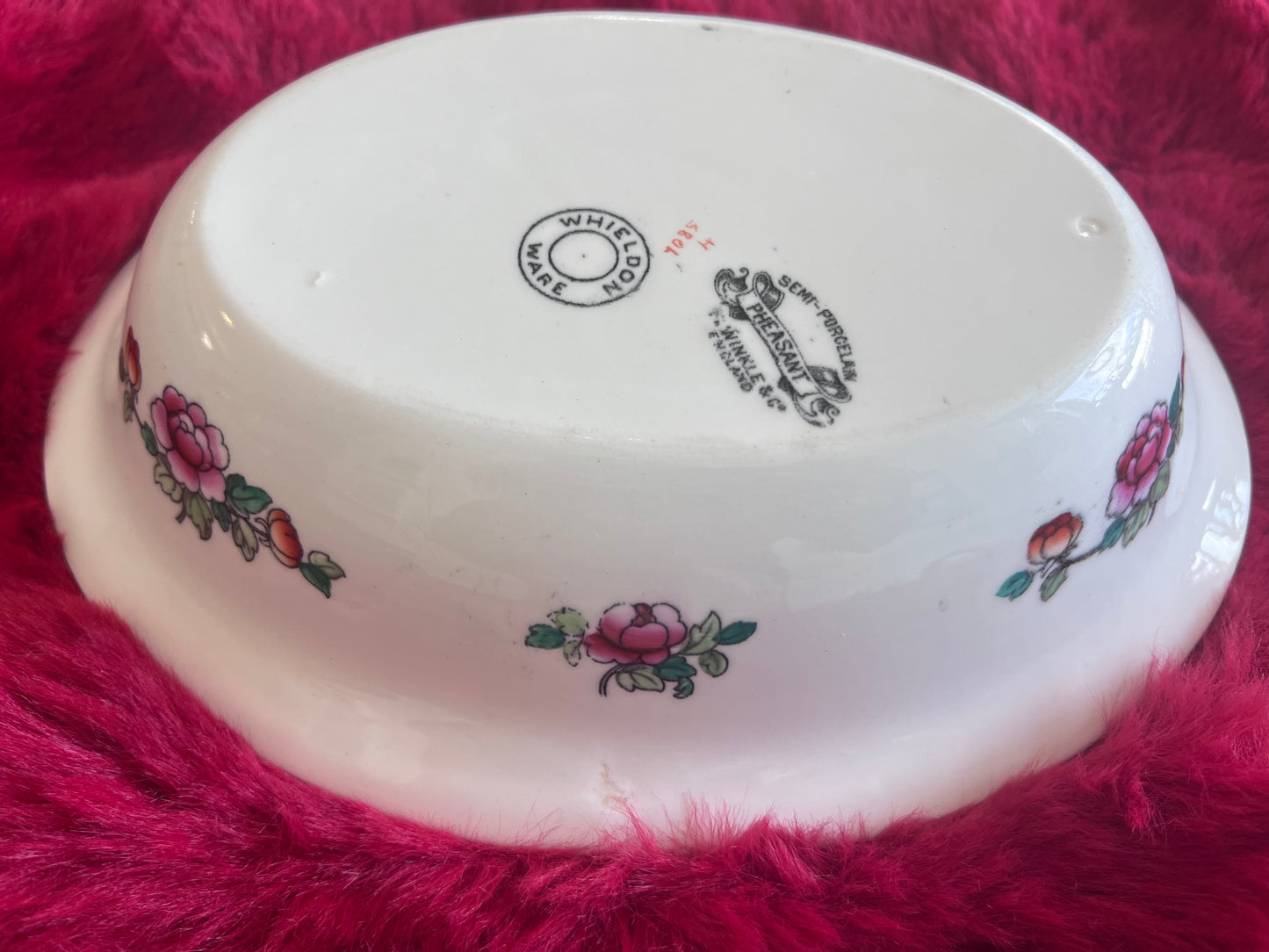 Vintage Whieldon Ware Pheasant Bowl Winkle & Co., England Circa Late 19th - Early 20th Century
