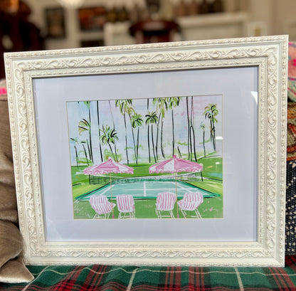 Tennis in Paradise Framed Art Print by Rebecca Meixner