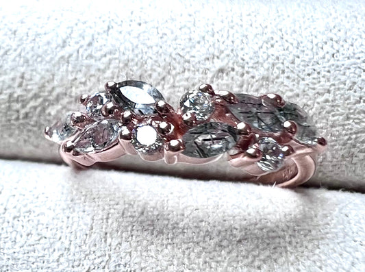 Rutilated Quartz & 14kt Rose Gold Vermeil Ring - Size 8