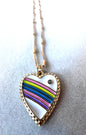 Rainbow Enamel Heart 18kt Gold Fill Necklace