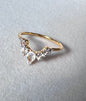 Seven White Topaz & 18kt Gold Vermeil Arc Ring - Size 5