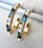 London Blue Topaz & Opal Hoops
