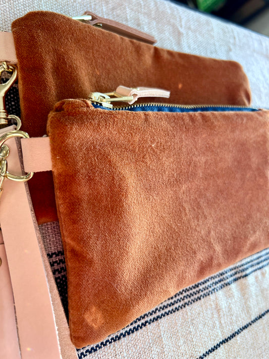 Sienna Velvet “Ellie” Wristlet Purse - Handmade by Erin Flett